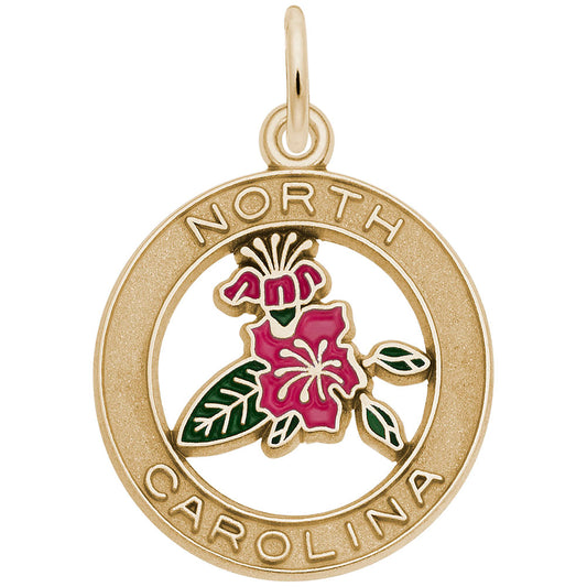 North Carolina Azalea Charm - Travel Souvenir Jewelry Gift 8309
