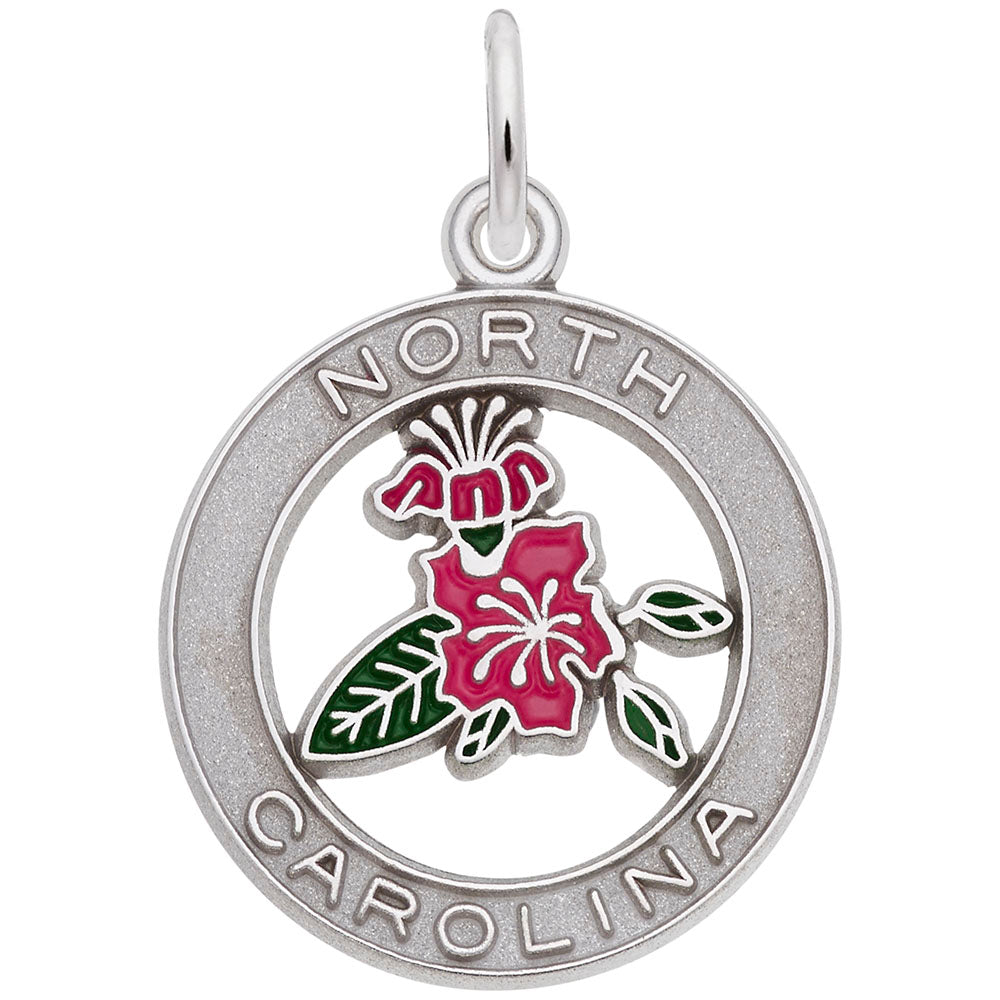 North Carolina Azalea Charm - Travel Souvenir Jewelry Gift 8309