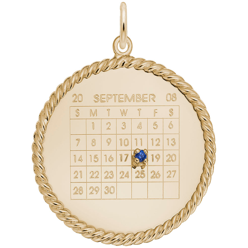 Personalized Memorial Calendar Rope Disc Charm for Remembrance 8339