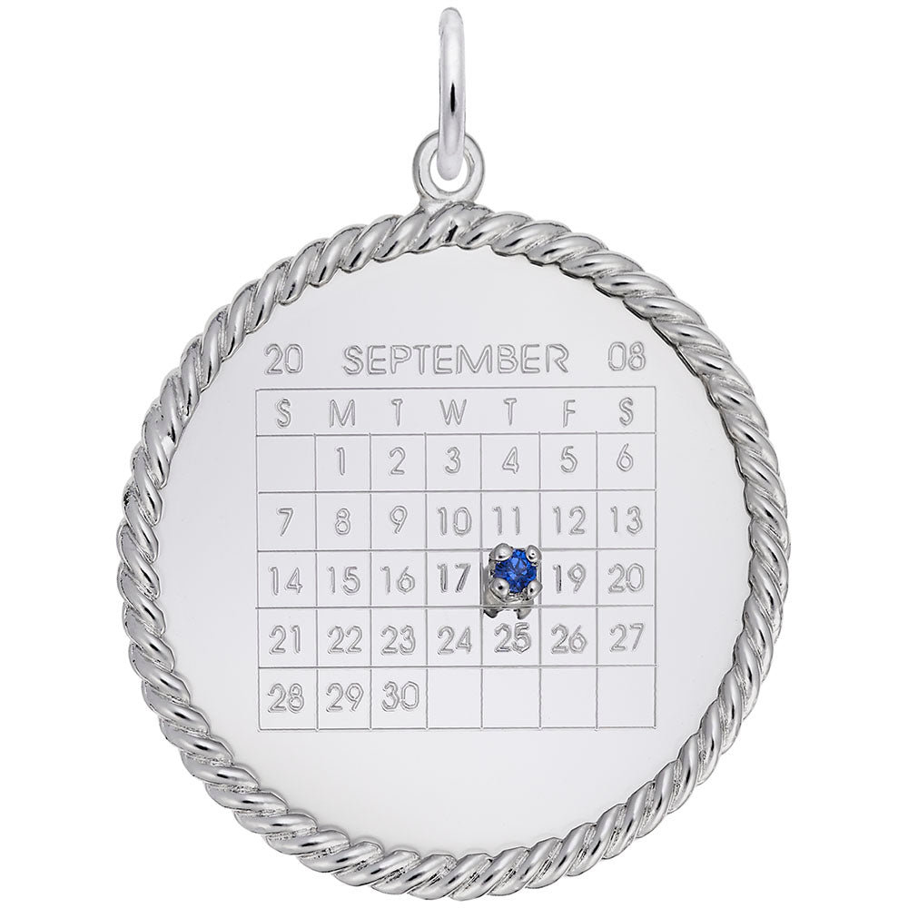 Personalized Memorial Calendar Rope Disc Charm for Remembrance 8339