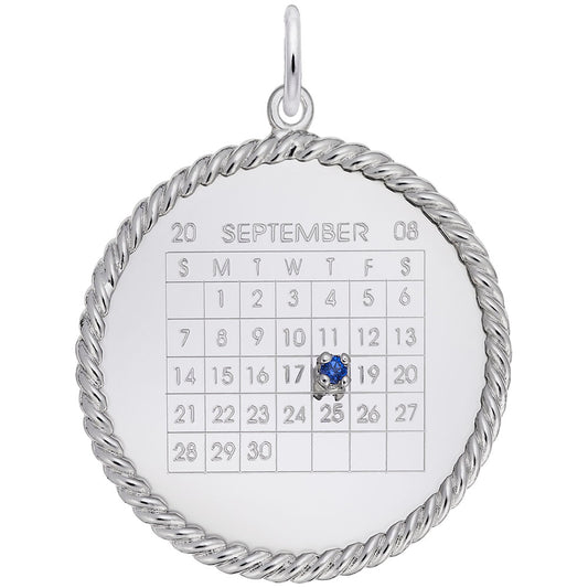 Personalized Memorial Calendar Rope Disc Charm for Remembrance 8339