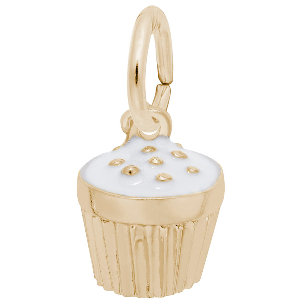 Delightful White Cupcake Charm for Birthday Celebrations 8343