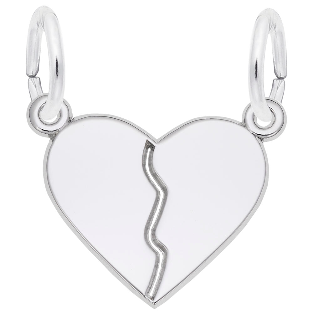 Break Apart Heart Charm - Unique Split Design for Personalization 8357