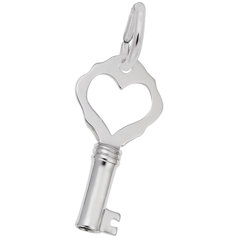Petite Antique Heart Key Charm for Home & Garden Decor 8358