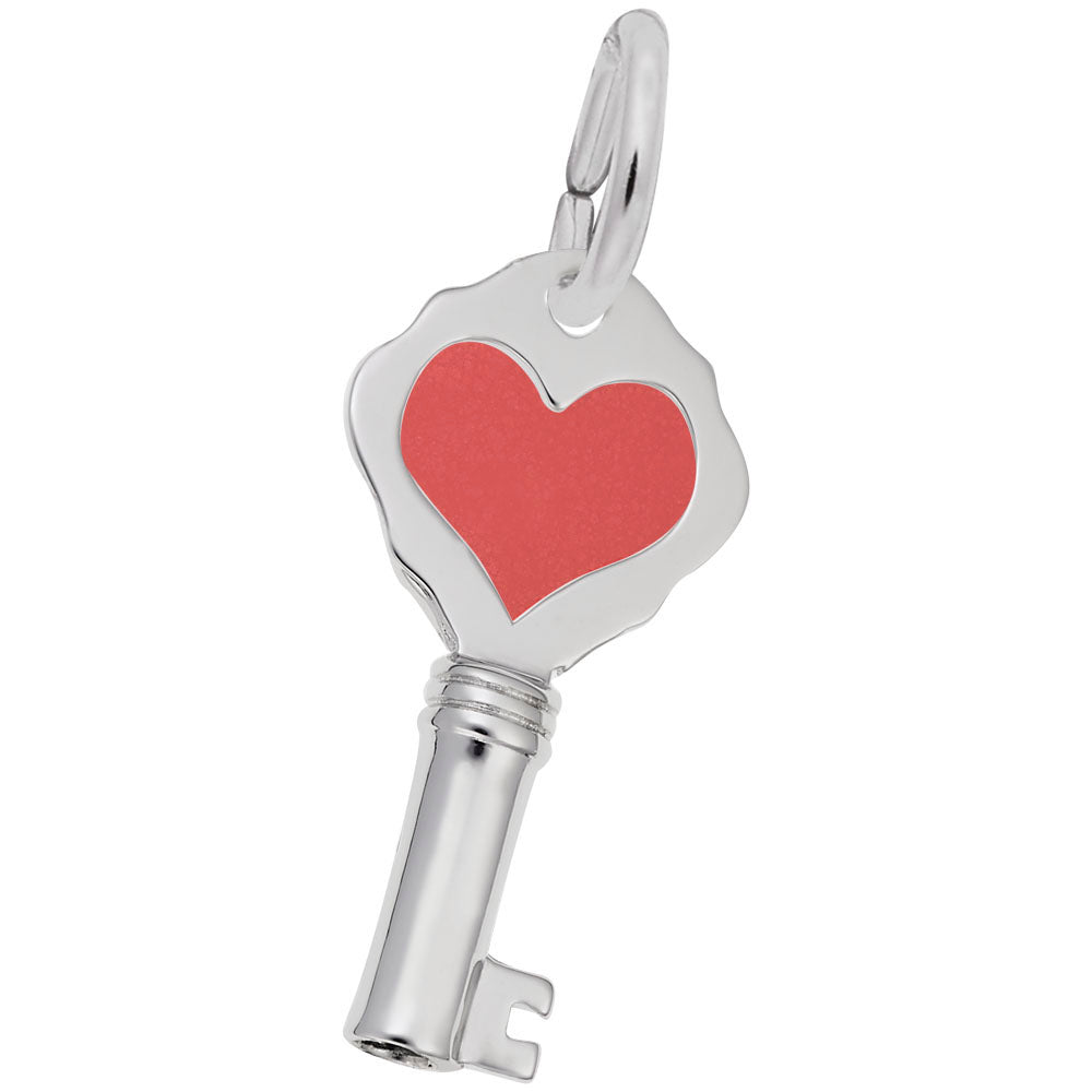 Petite Antique Heart Key Charm for Home & Garden Decor 8359
