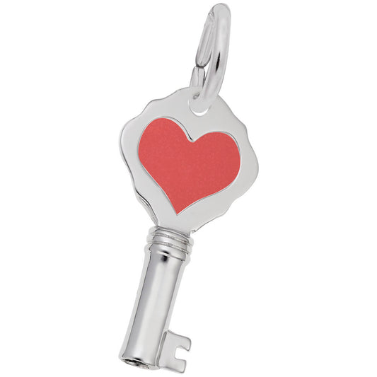 Petite Antique Heart Key Charm for Home & Garden Decor 8359