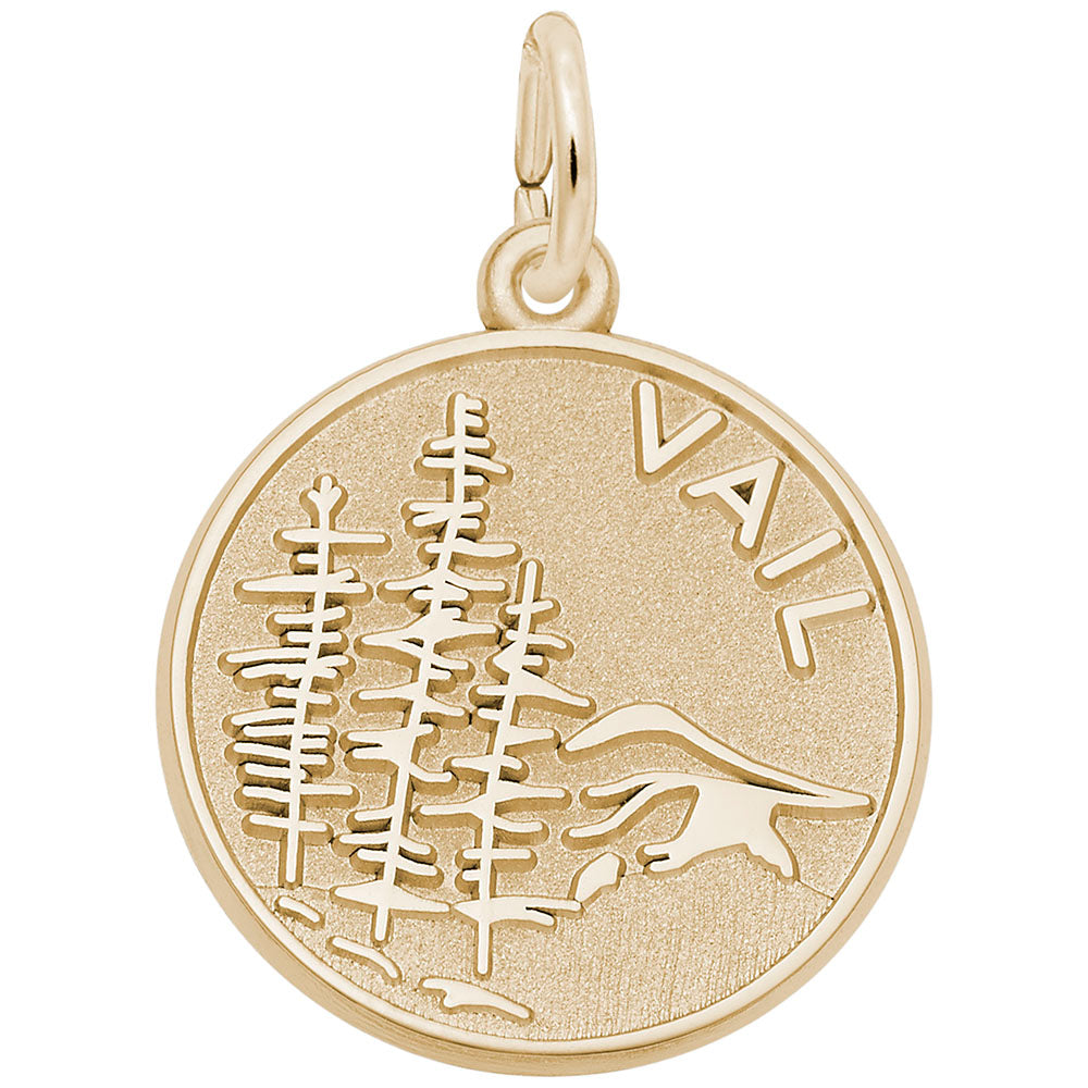 Vail Mountain Scene Charm - Colorado Travel Souvenir Jewelry 8366