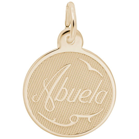 Abuela Disc Charm - Elegant Grandmother Jewelry for Family Love 8375