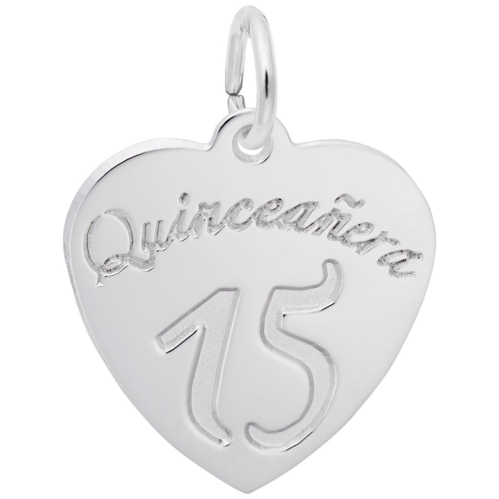 Quinceañera Heart Charm - Celebrate Your Special Day in Style 8377