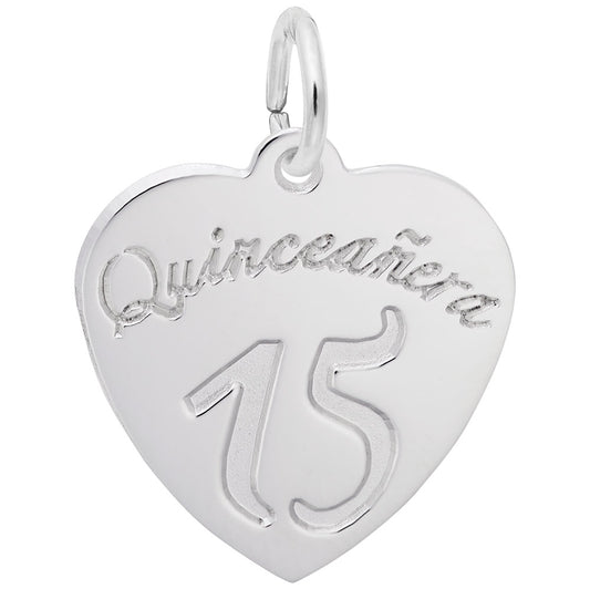 Quinceañera Heart Charm - Celebrate Your Special Day in Style 8377