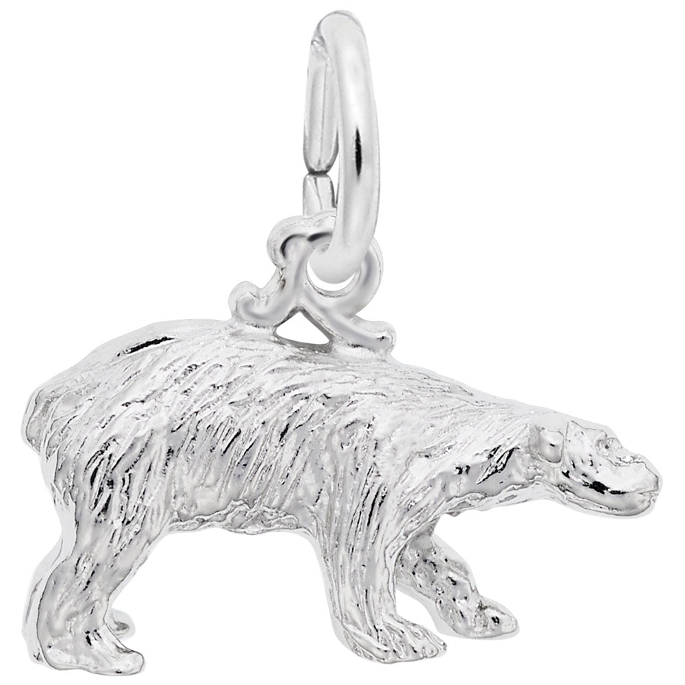 Sterling Silver Polar Bear Charm for Animal Lovers & Collectors 8385