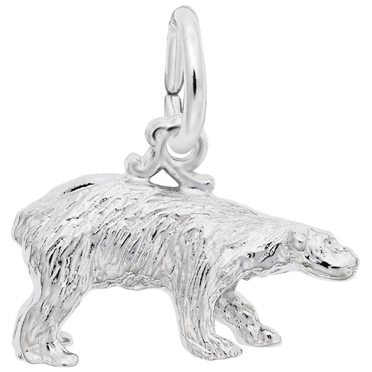 Sterling Silver Polar Bear Charm for Animal Lovers & Collectors 8385