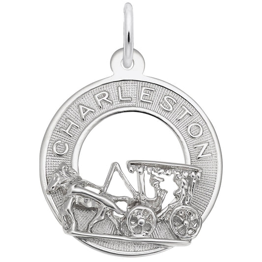 Charleston Carriage Ring Charm - Travel Souvenir Jewelry Gift 8389