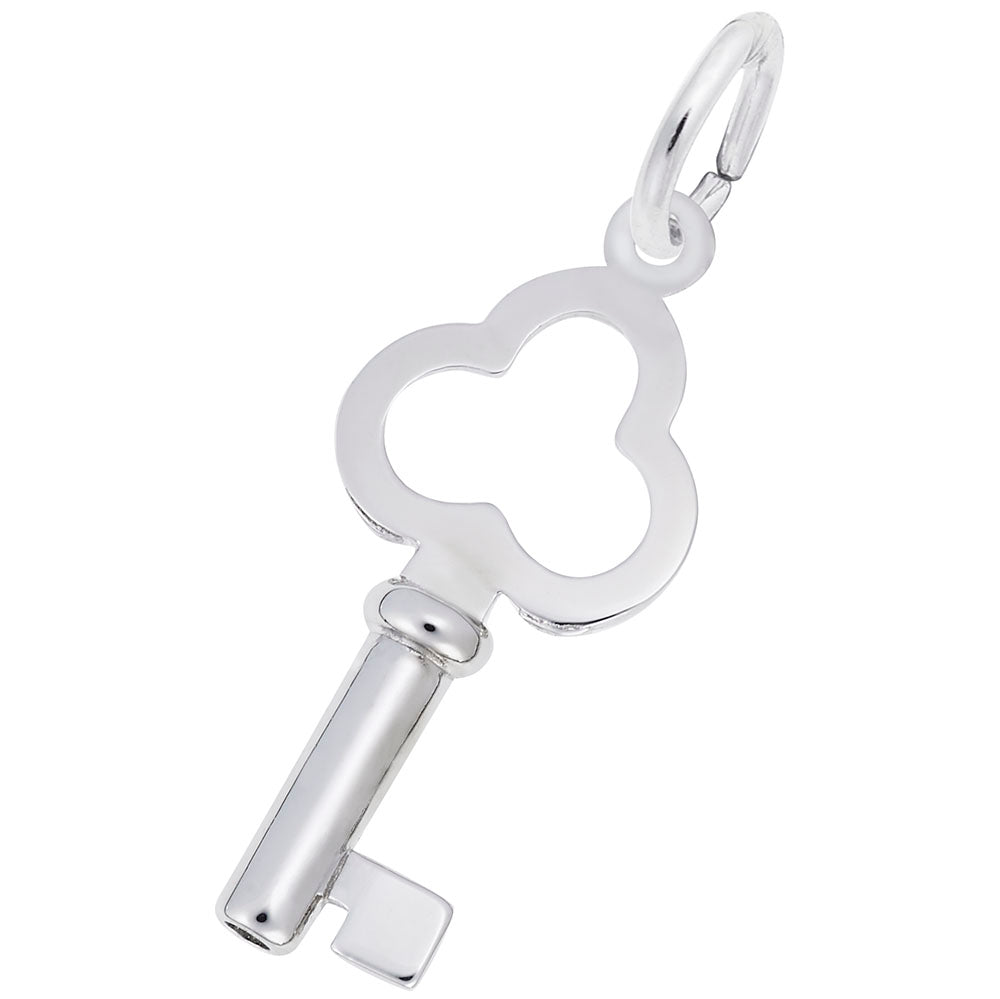 Petite Antique Trefoil Key Charm for Home & Garden Decor 8405