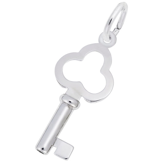 Petite Antique Trefoil Key Charm for Home & Garden Decor 8405