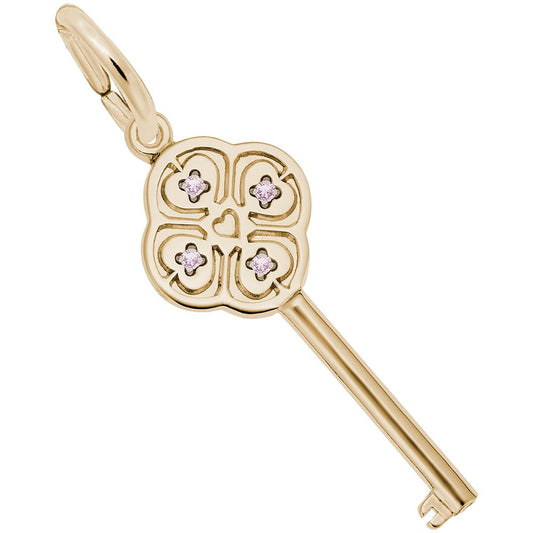 Key to My Heart October Birthstone Charm for Special Occasions 8410-010