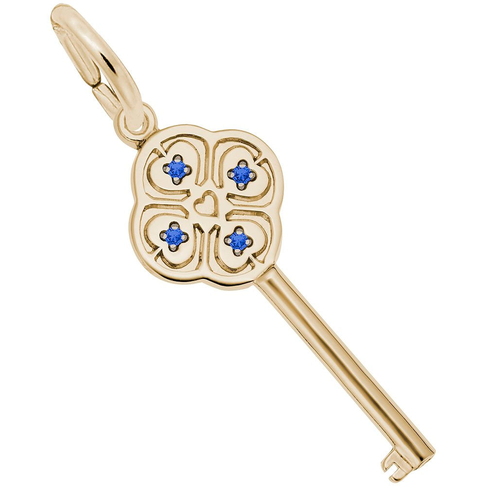 Key to My Heart September Birthstone Charm for Special Occasions 8410-009