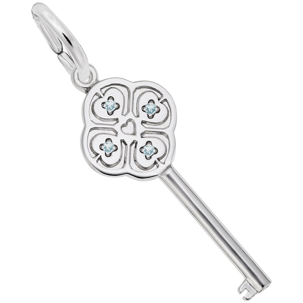 Key to My Heart March Birthstone Charm for Special Occasions 8410-003