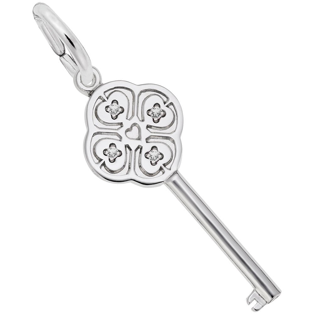 Key to My Heart April Birthstone Charm for Special Occasions 8410-004