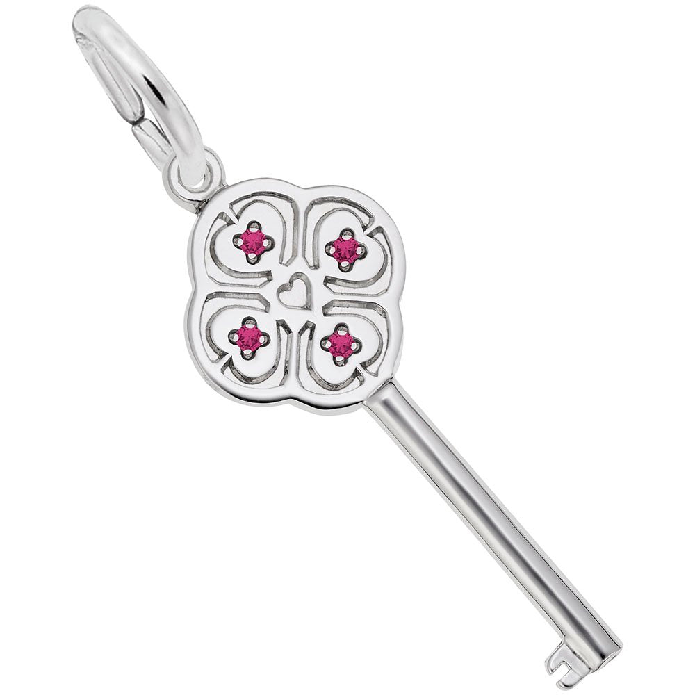 Key to My Heart July Birthstone Charm for Special Occasions 8410-007