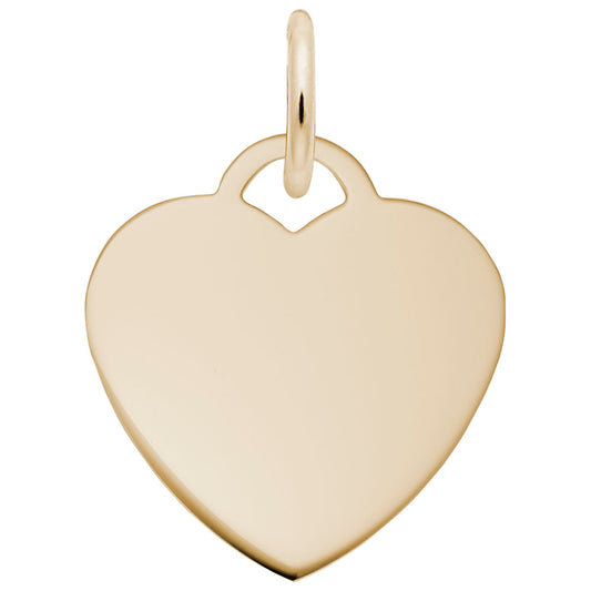 Small Classic Heart Charm - Elegant Silhouette Disc Design 8420