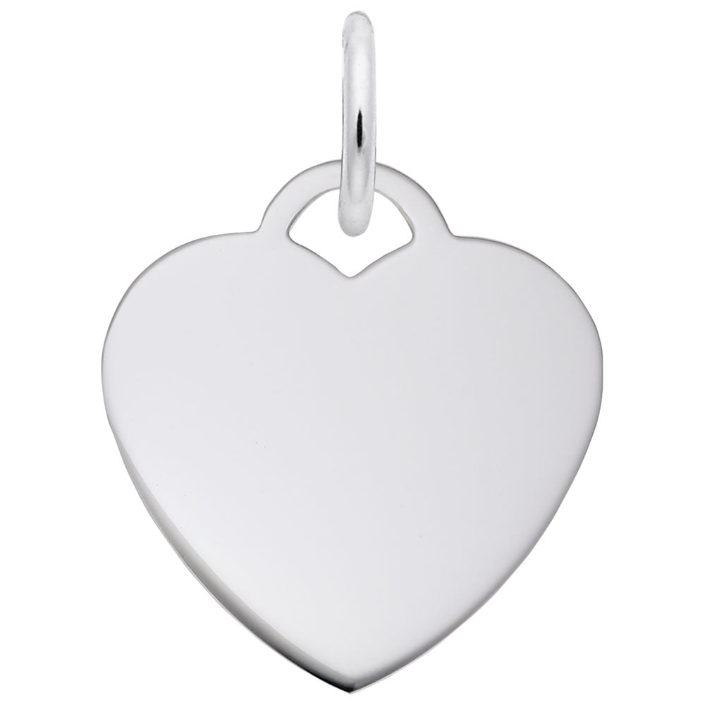 Small Heart 35 Series Charm - Elegant Disc Silhouette Jewelry 8420-035