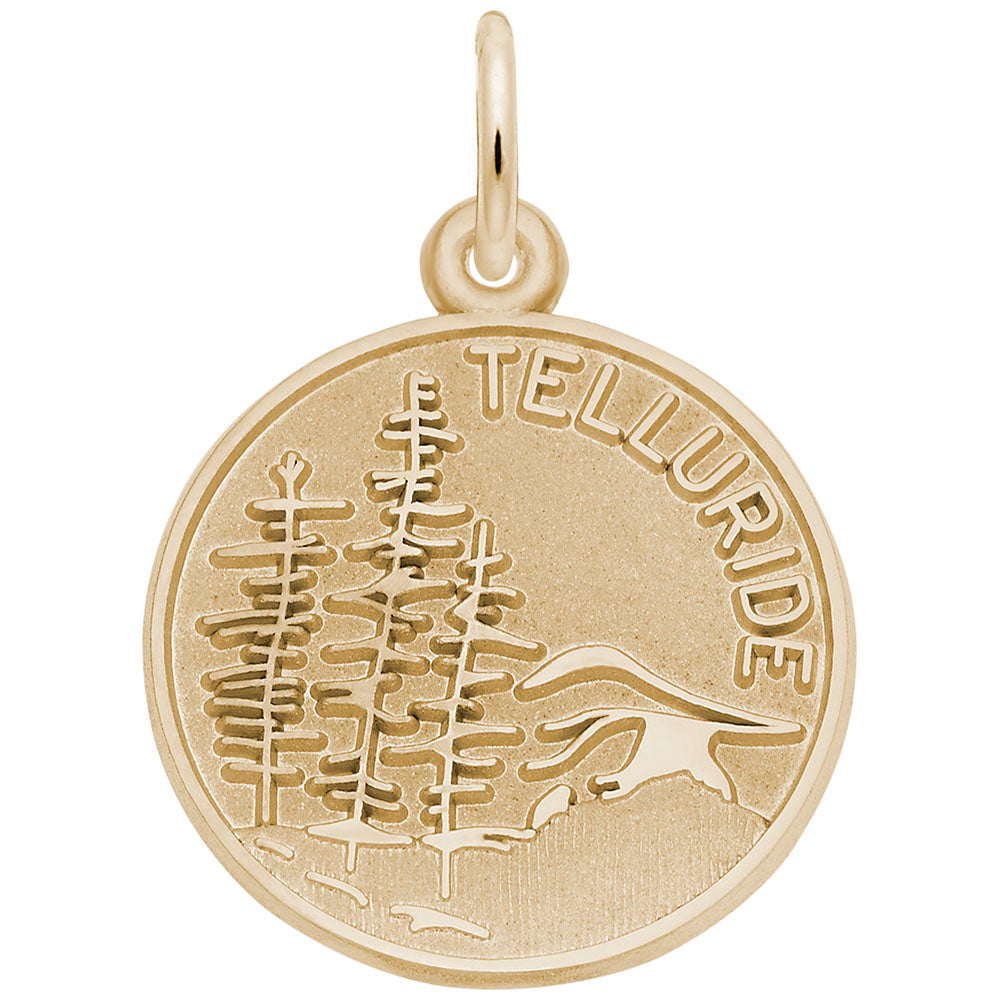 Telluride Mountain Scene Charm - Colorado Travel Souvenir Jewelry 8426