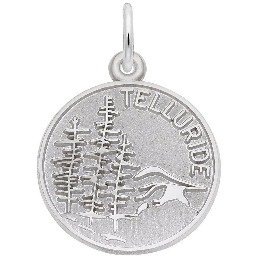 Telluride Mountain Scene Charm - Colorado Travel Souvenir Jewelry 8426
