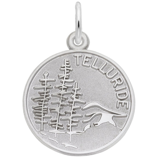 Telluride Mountain Scene Charm - Colorado Travel Souvenir Jewelry 8426