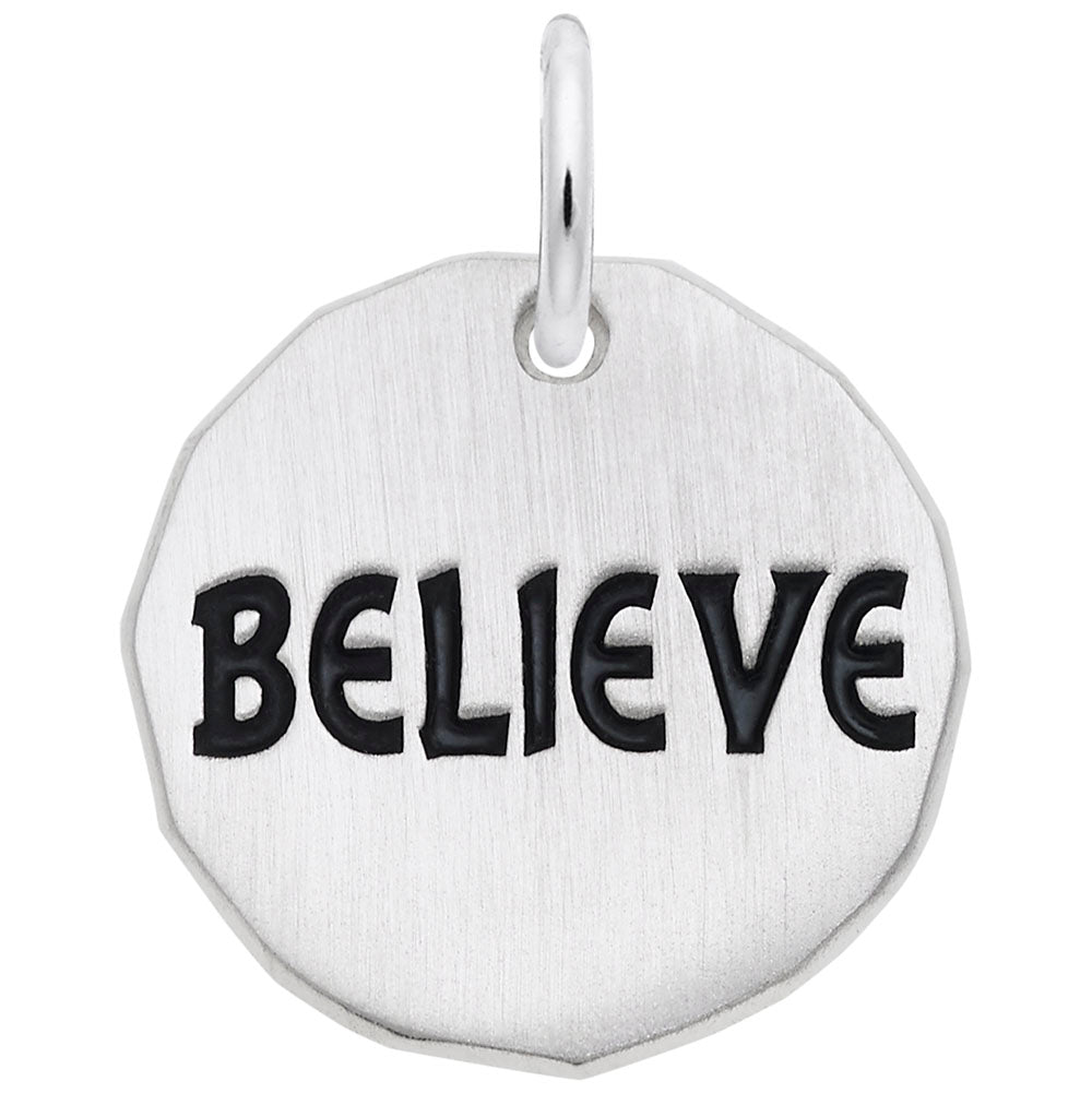 Believe Tag Charm - Inspirational Symbol for Personalization 8433