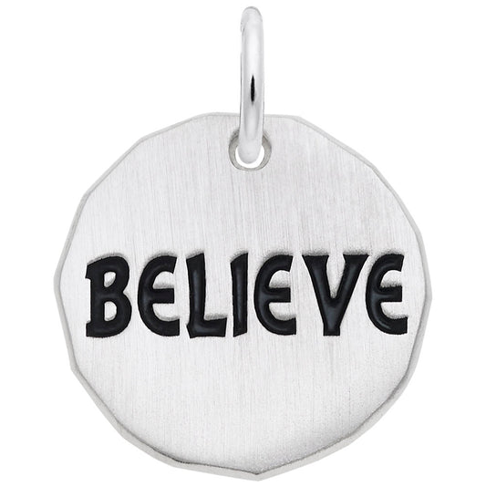 Believe Tag Charm - Inspirational Symbol for Personalization 8433