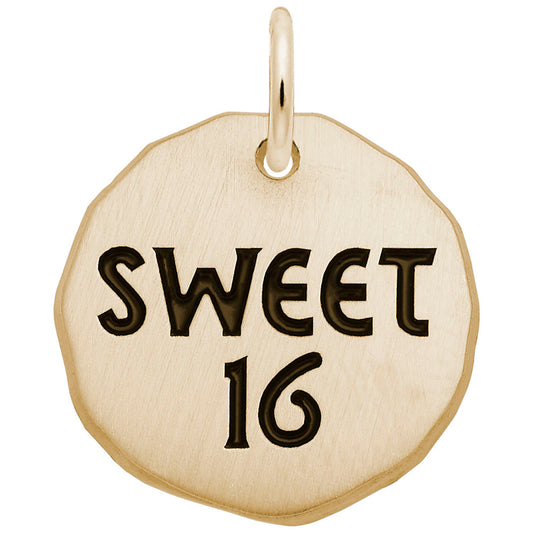 Sweet Sixteen Tag Charm - Personalized Disc Charm for Celebrations 8436