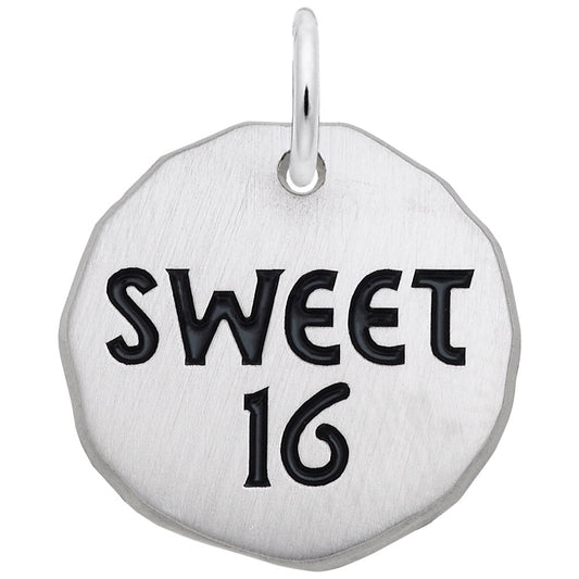 Sweet Sixteen Tag Charm - Personalized Disc Charm for Celebrations 8436