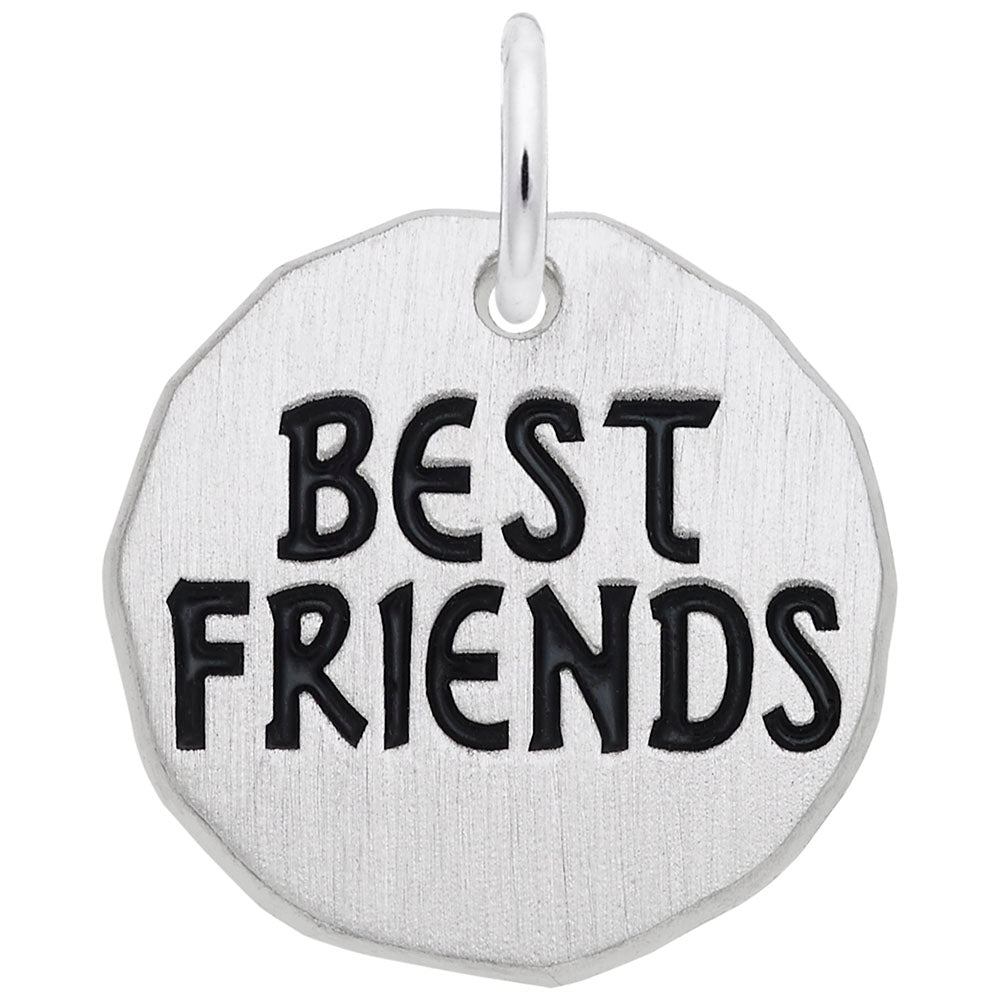 Best Friends Tag Charm - Meaningful Friendship Jewelry Gift 8437