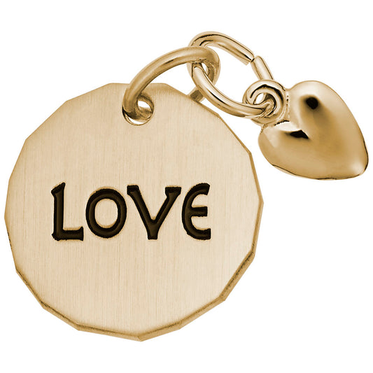 Love Tag Charm with Heart Accent - Perfect Gift for Loved Ones 8441