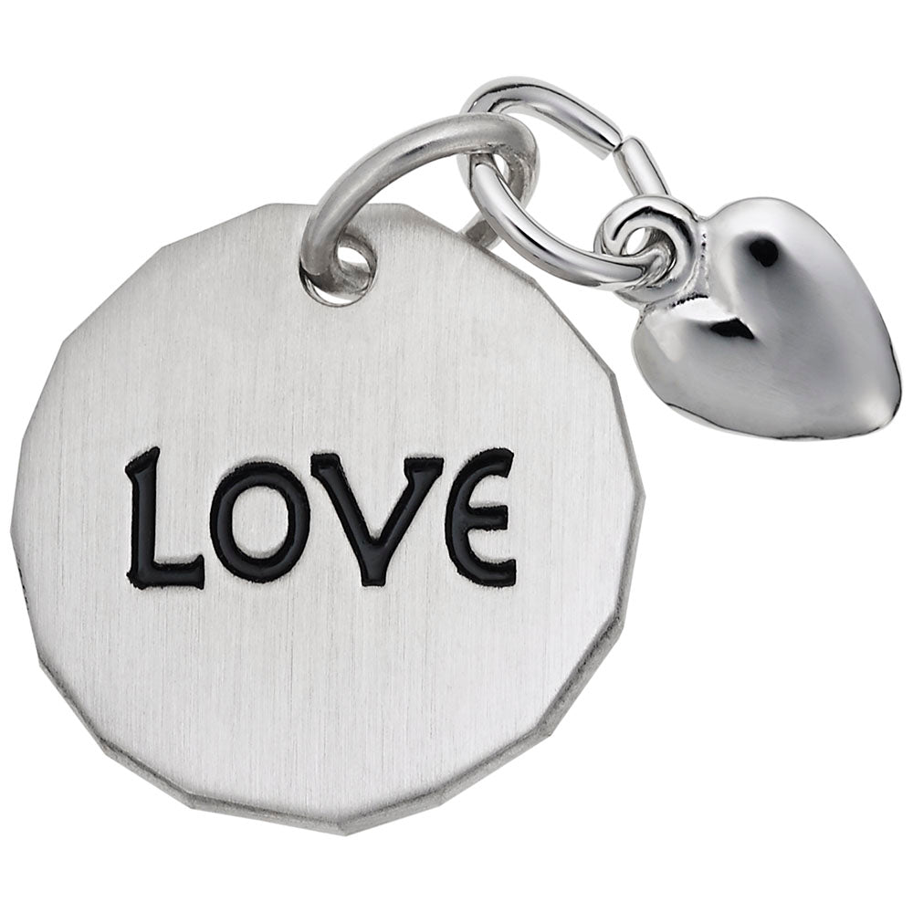 Love Tag Charm with Heart Accent - Perfect Gift for Loved Ones 8441