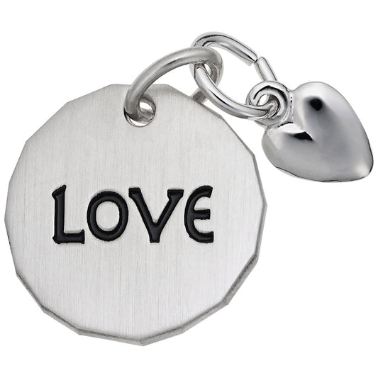 Love Tag Charm with Heart Accent - Perfect Gift for Loved Ones 8441