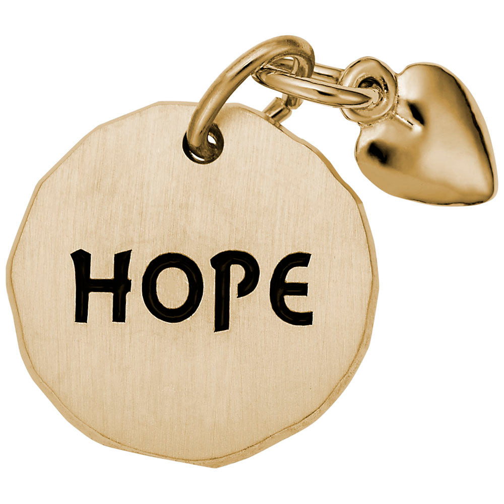 Hope Tag Charm with Heart Accent for Charitable Causes 8444