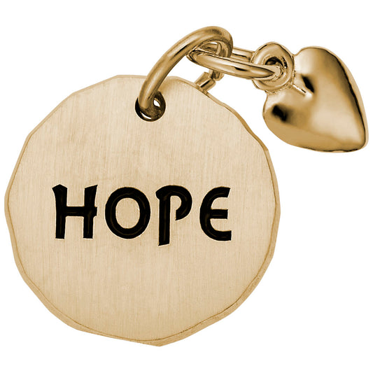 Hope Tag Charm with Heart Accent for Charitable Causes 8444
