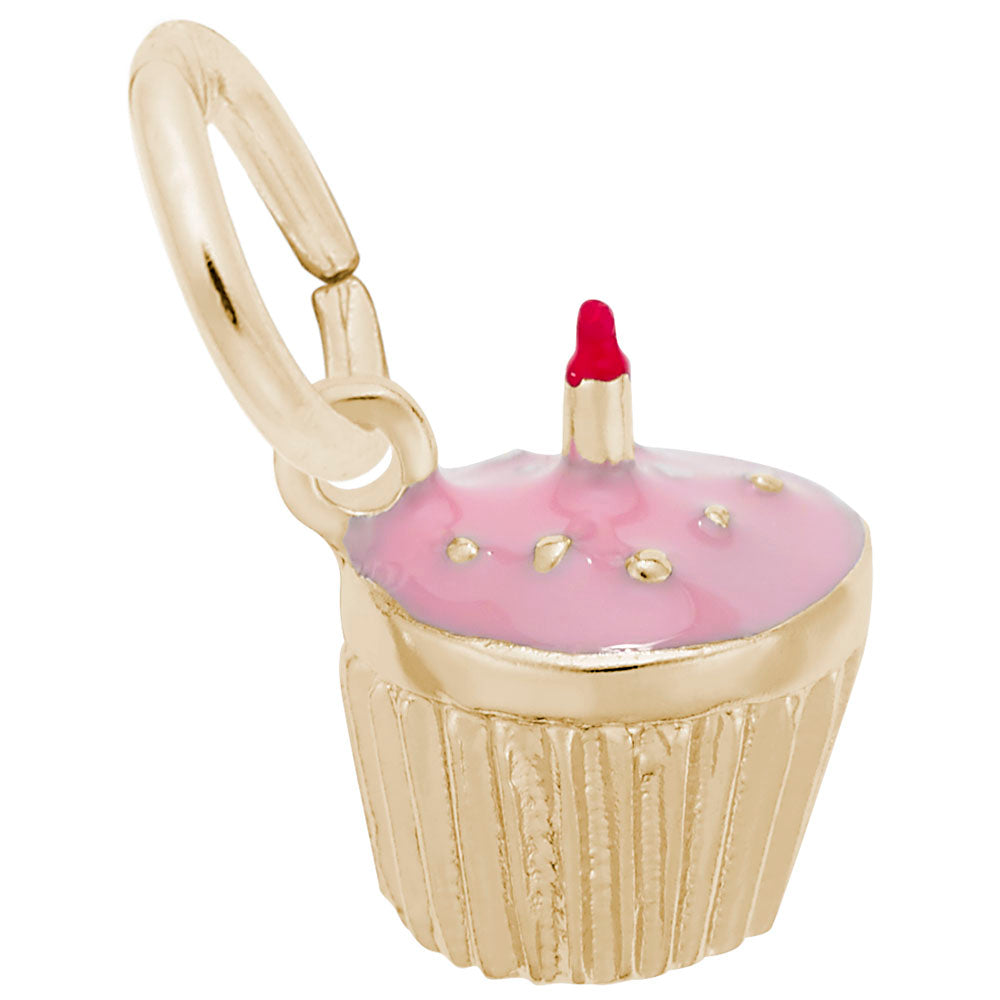 Delightful Cupcake with Candle Charm for Birthday Celebrations 8452