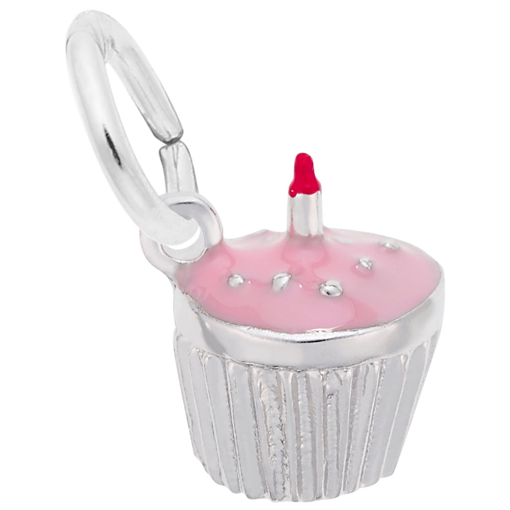 Delightful Cupcake with Candle Charm for Birthday Celebrations 8452