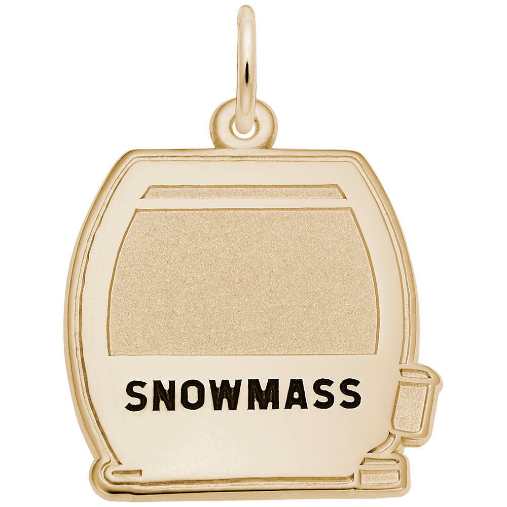 Snowmass Flat Cable Car Charm - Colorado Travel Souvenir Jewelry 8471