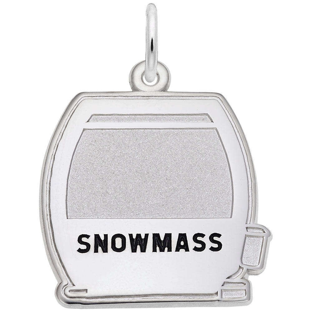 Snowmass Flat Cable Car Charm - Colorado Travel Souvenir Jewelry 8471