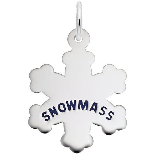 Snowmass Snowflake Charm - Colorado Travel Jewelry Keepsake 8472