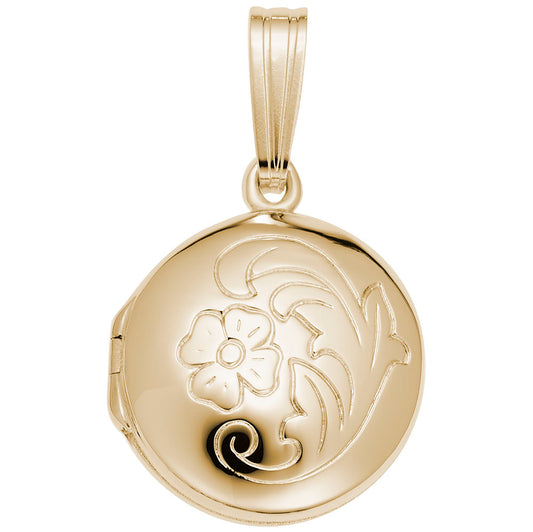 Personalized Circle Flower Design Locket Charm for Keepsakes 8603