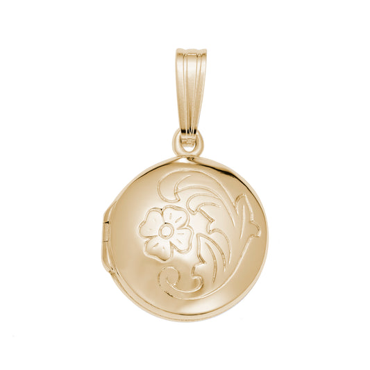 Circle with Flower Design Locket Charm