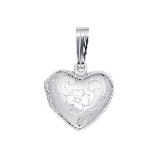 Heart with Flower Design Locket Charm