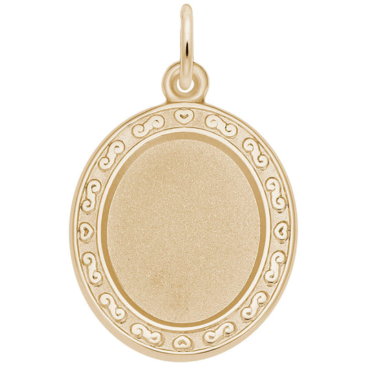 Oval Scroll Photoart Charm