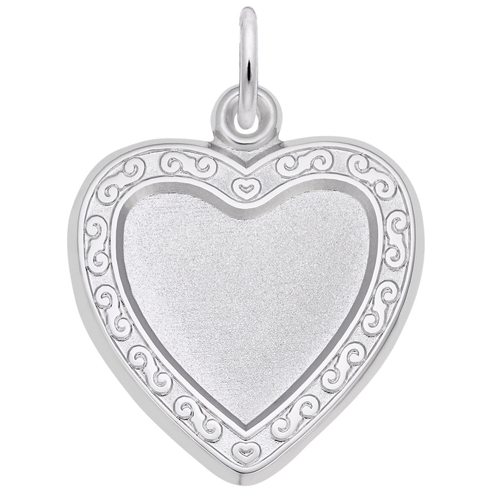 Heart Scroll Photo Art Charm - Customizable Keepsake Jewelry 8616