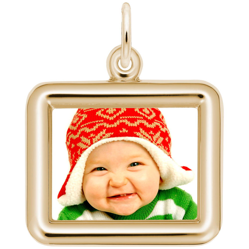 Custom Horizontal Round Corner Rectangle Photo Art Charm 8617